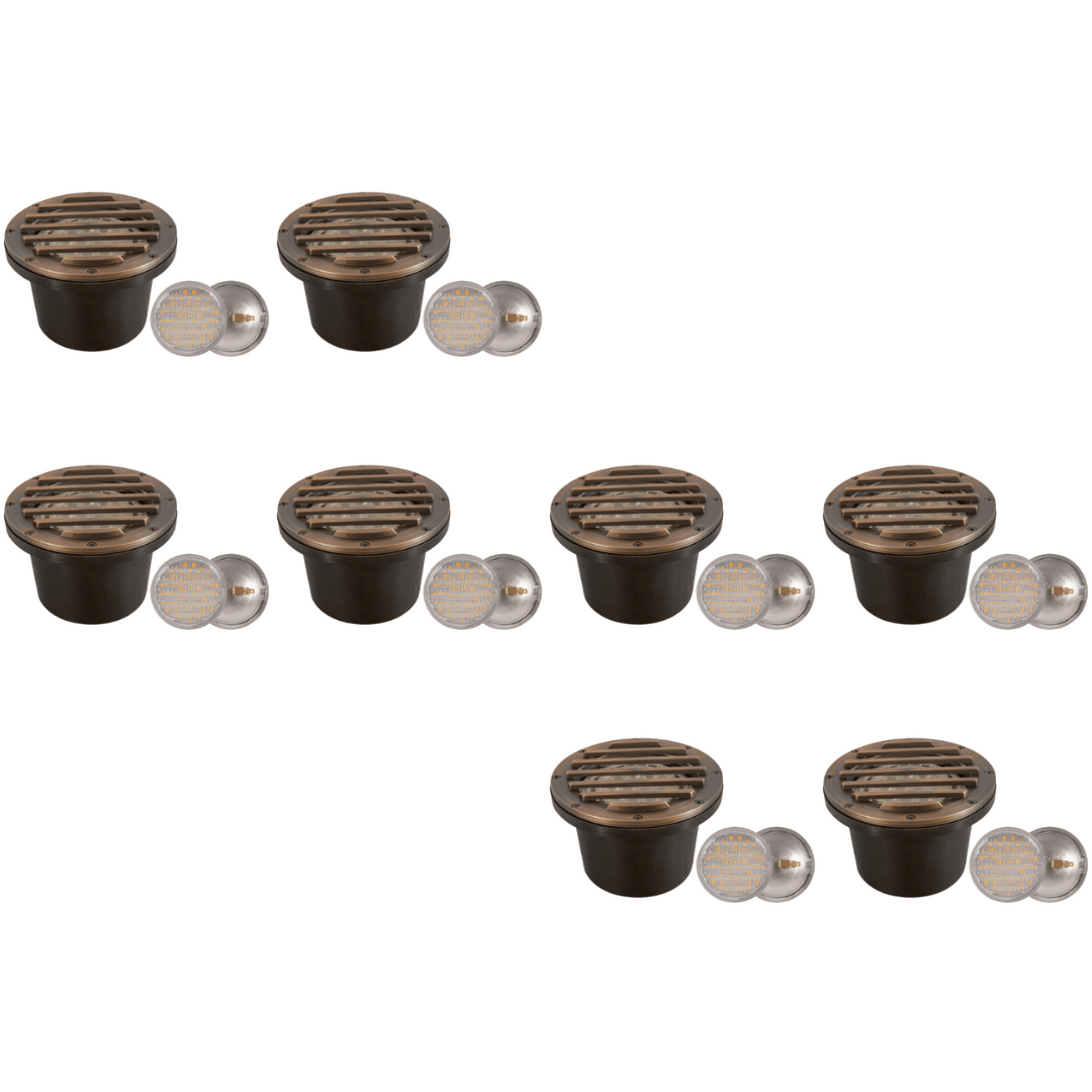 ABBA Lighting USA, UNB01 4x/8x/12x Package Cast Brass Low Voltage Grille Commercial PAR36 LED In-ground Well Light IP65 Waterproof 10W 3000K Bulb