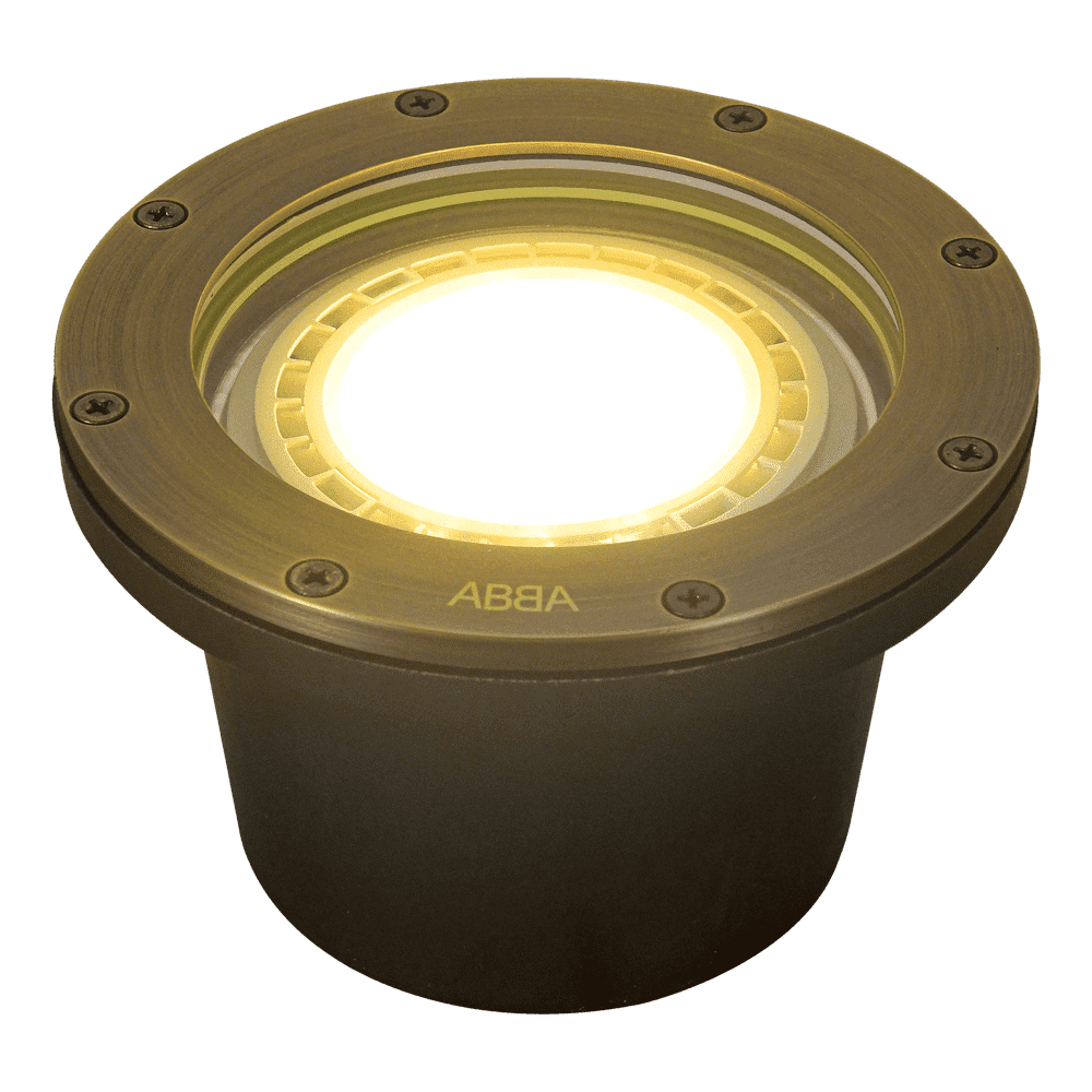 ABBA Lighting USA, UNB08 Cast Brass Low Voltage Commercial PAR36 LED In-ground Well Light IP65 Waterproof