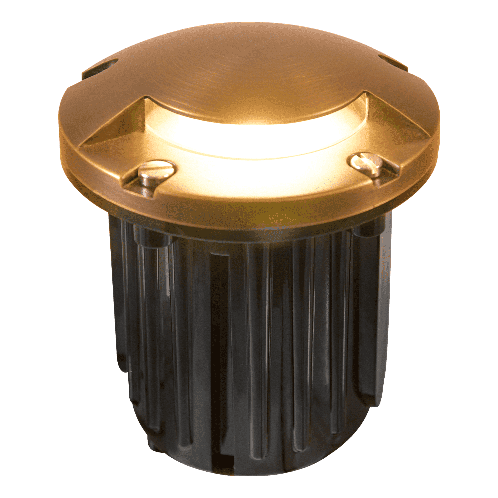 ABBA Lighting USA, UNB09 Cast Brass Round Mono-Directional Low Voltage LED In-ground Light